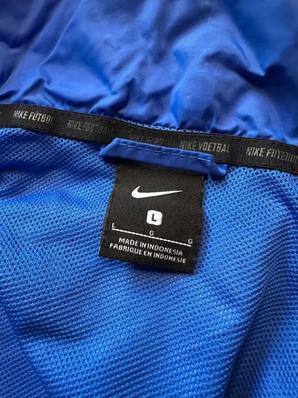 Nike Youth Blue Full-Zip Lightweight Detachable Hooded Windbreaker Rain Jacket